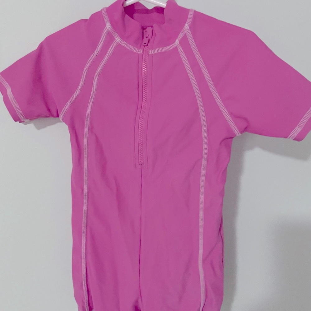 LL Bean pink rashguard swimsuit size 2T